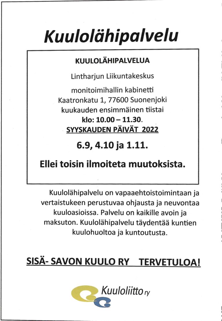 Sisä-Savon Kuulo Ry - Kuuloliitto