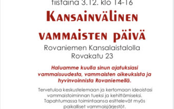 Kansainvälinen vammaisten päivä.