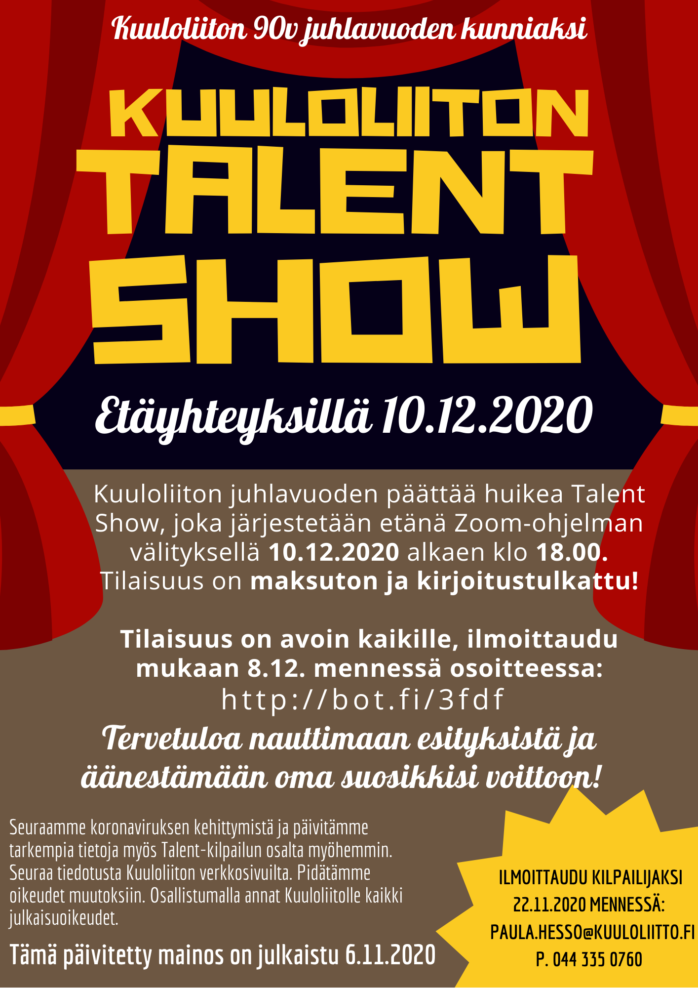 Talent show etäyhteyksin 10.12.
